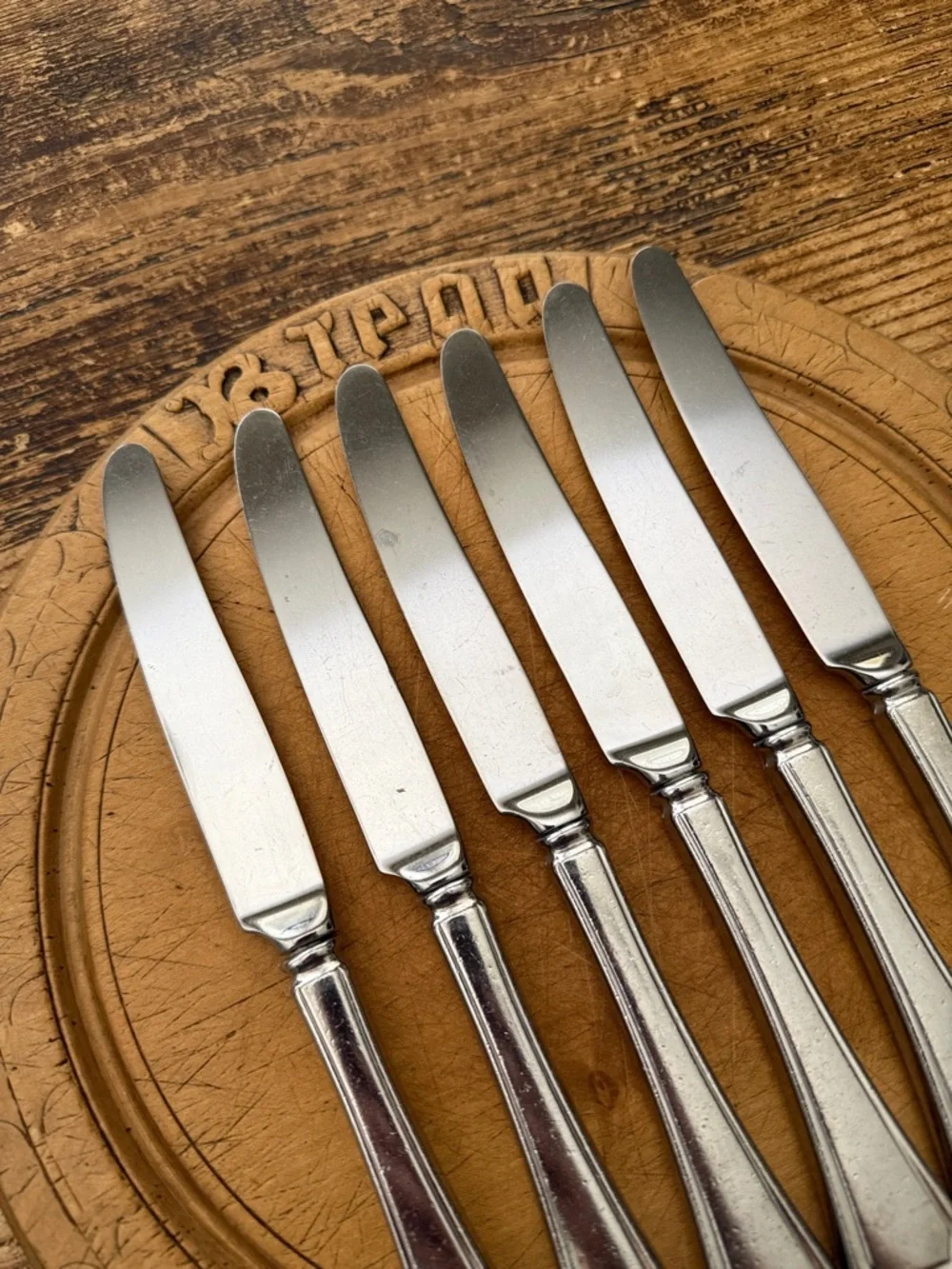 Beautiful Set of 6 Oneida Stainless Steel Dinner Knives | Henley Design
